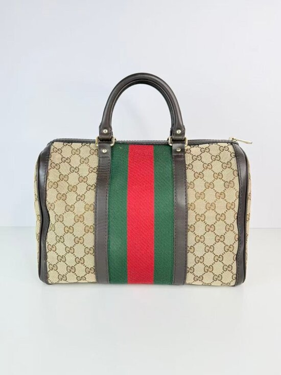 Gucci Handbags - Gucci vintage gg canvas web boston bag